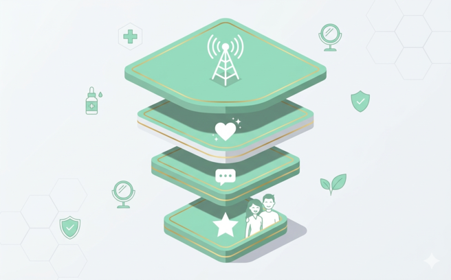 โครงสร้าง Funnel 4 ชั้น สำหรับยิงแอด Facebook คลินิกความงาม ตั้งแต่ Top Funnel จนถึง Retention